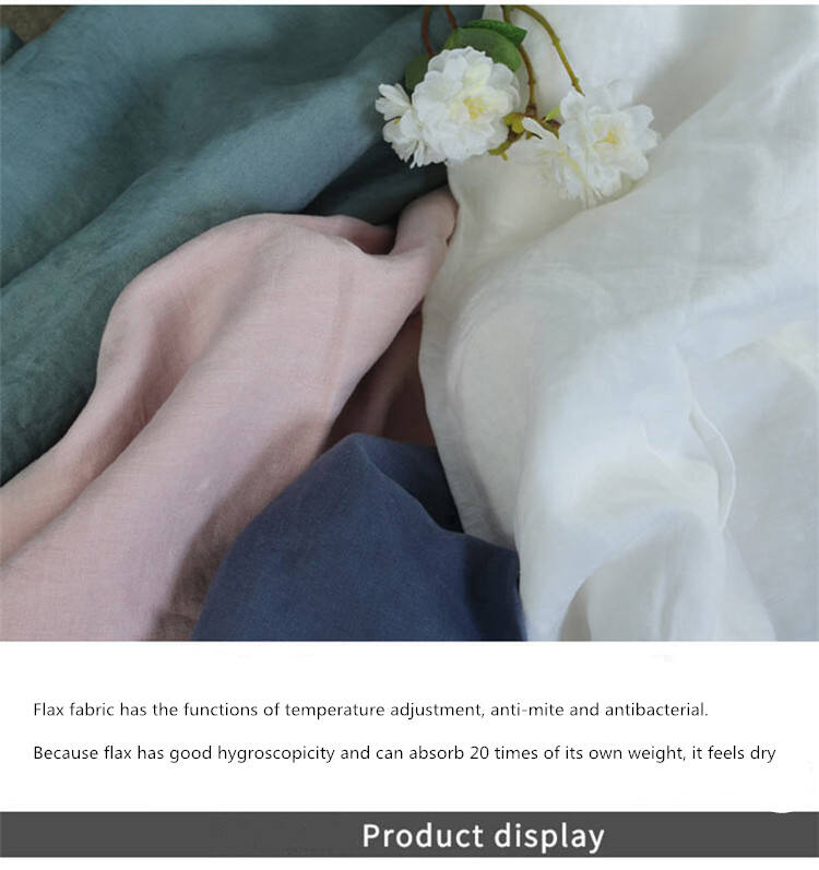 100% French Flax linen bedding stone washed bed sheets set supplier