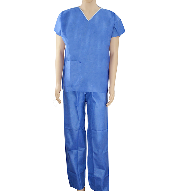 Disposable scrub suit supplies SMS scrub suit for uniform patient gown factory