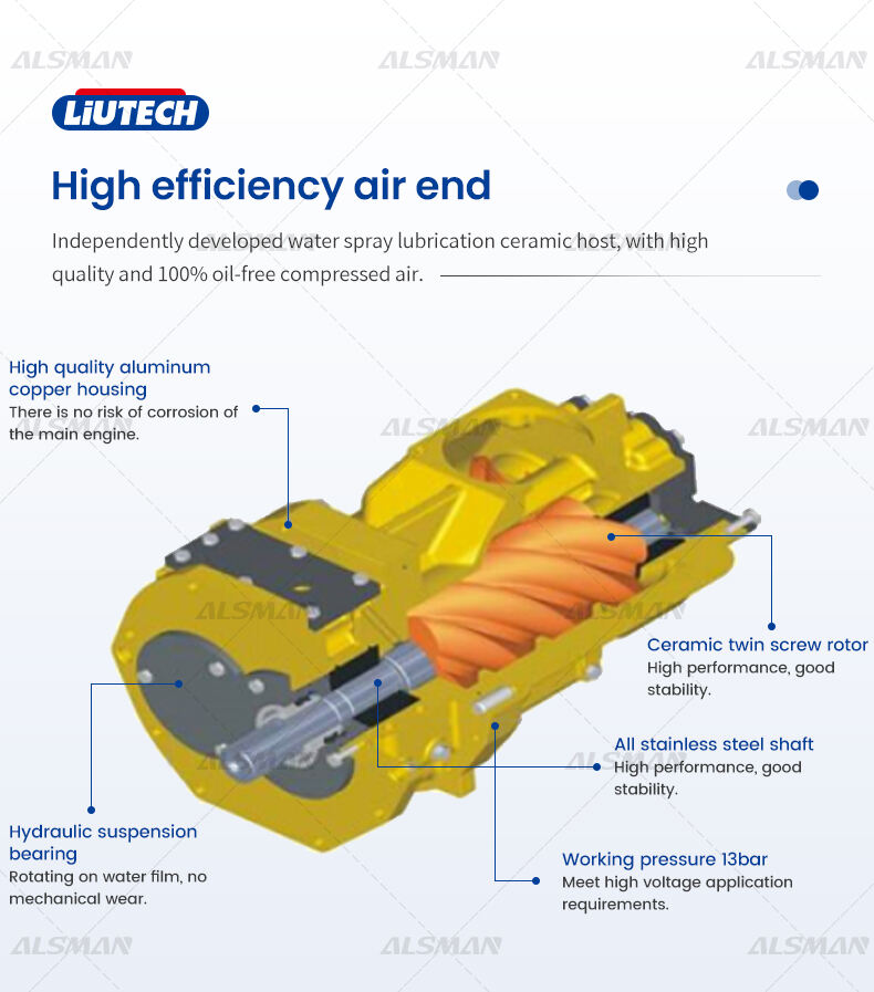 Liutech LUS20-8 New Spiral Air Oill free Scroll Air Compressor details
