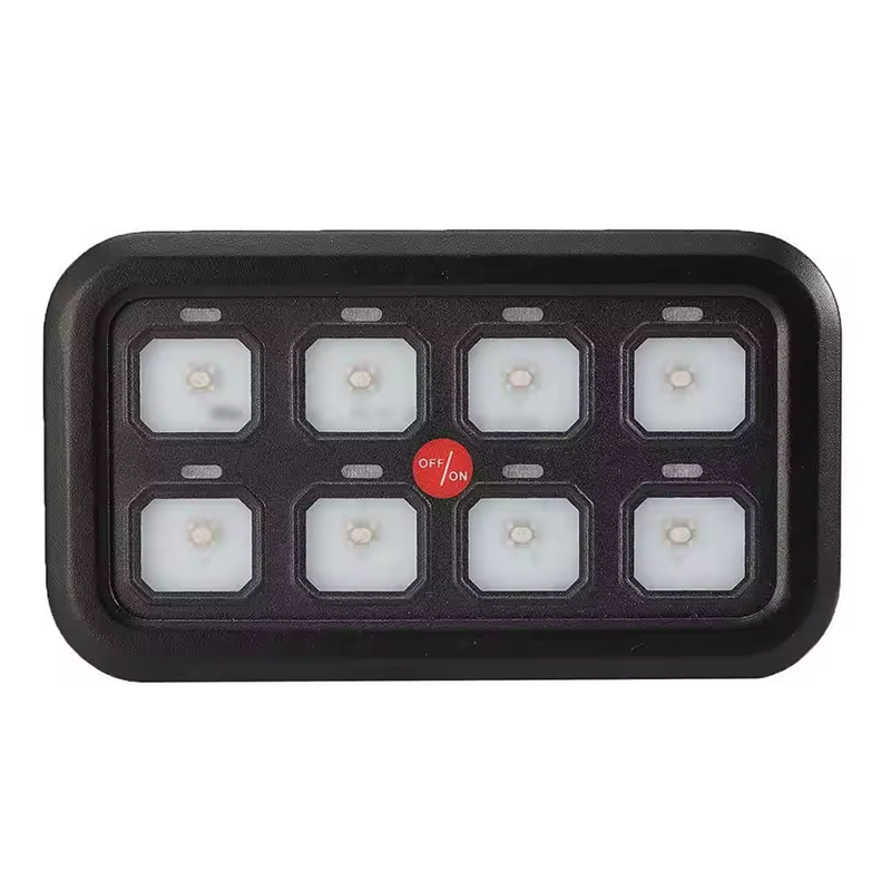 Universal 8 Way Eight Gang Panel Switch 8 Gang LED Switch Panel Slim Touch Control Panel Box with Harness