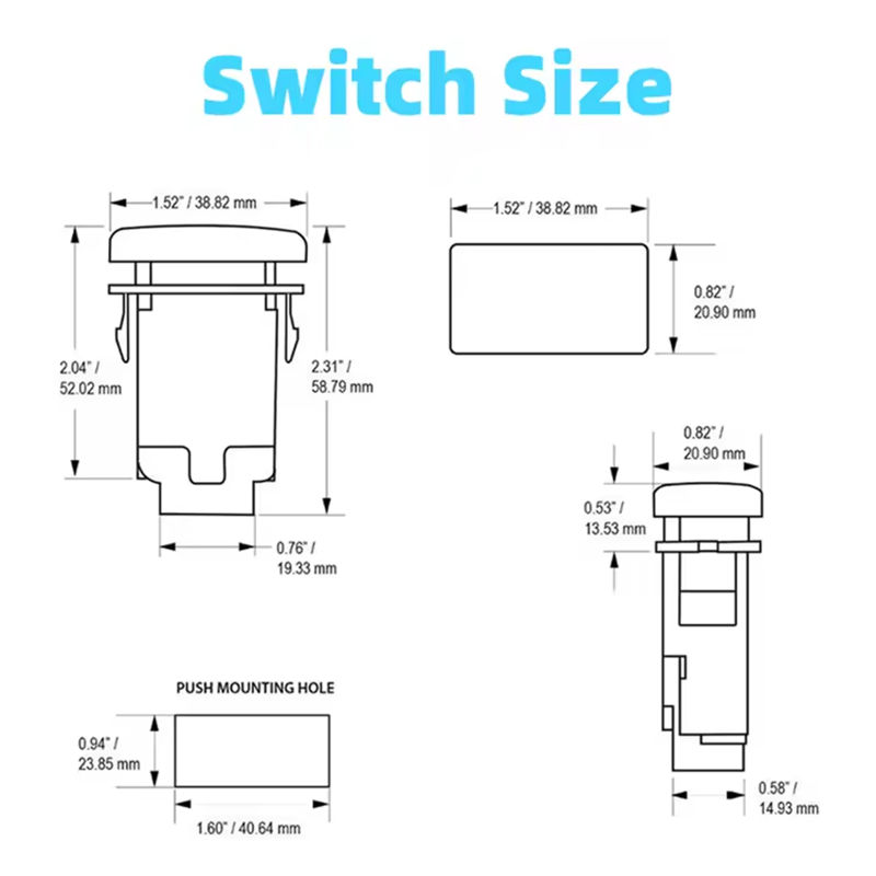 12V fog light switch ON OFF LED Spot light Push Button Switch for TOYOTA Hilux Prado Landcruiser HIACE