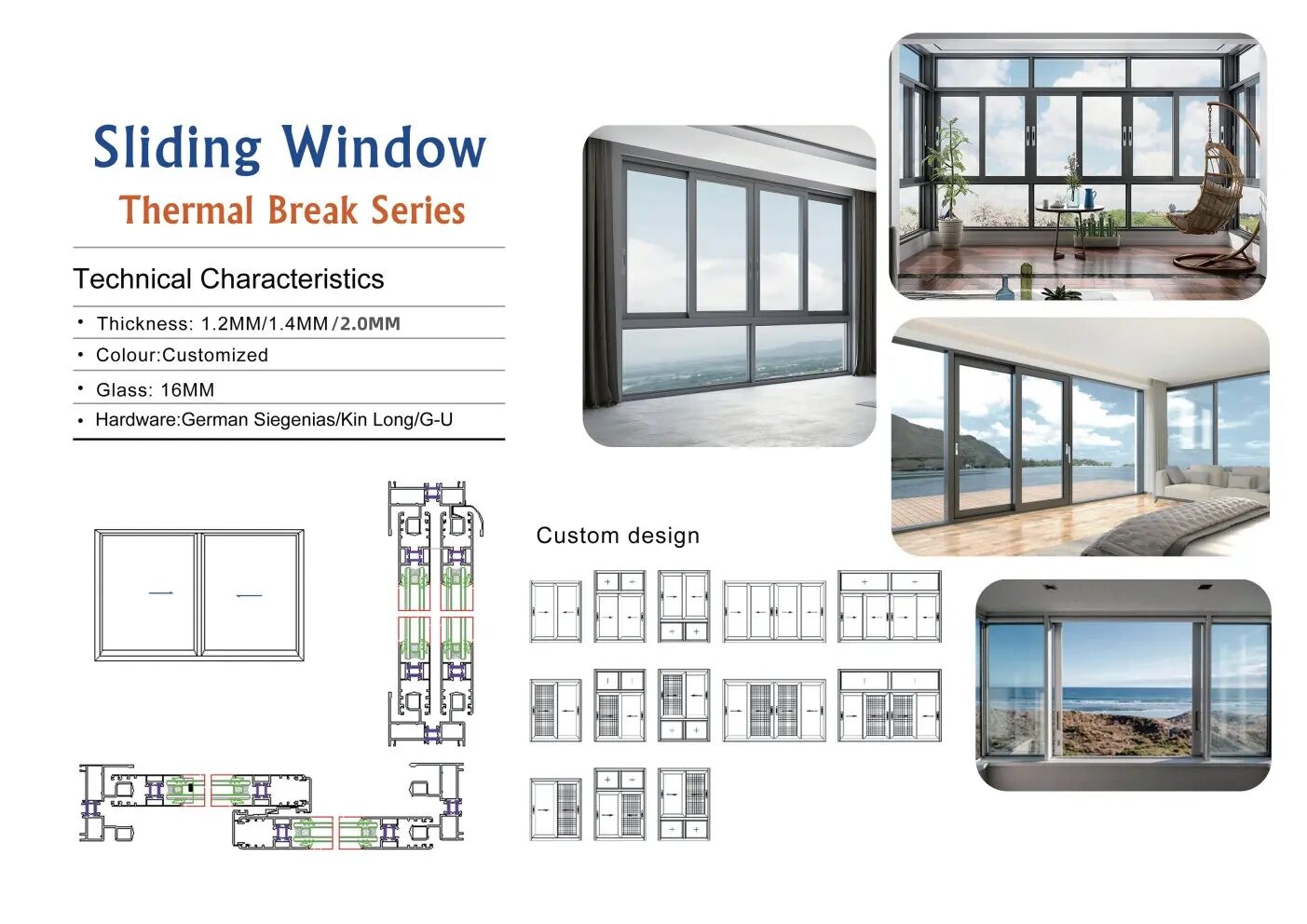 custom house windows PVC Sliding Window UPVC Casement Windows manufacture
