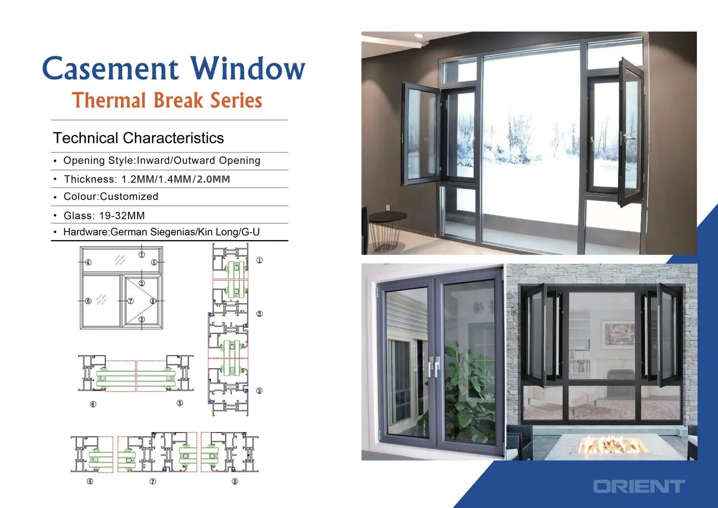 custom house windows PVC Sliding Window UPVC Casement Windows supplier