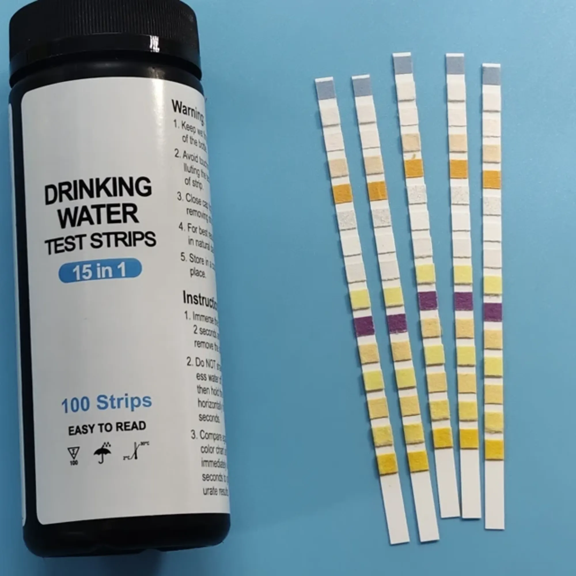Quick and Accurate Pool Test Strips 15 in 1 for drinking water