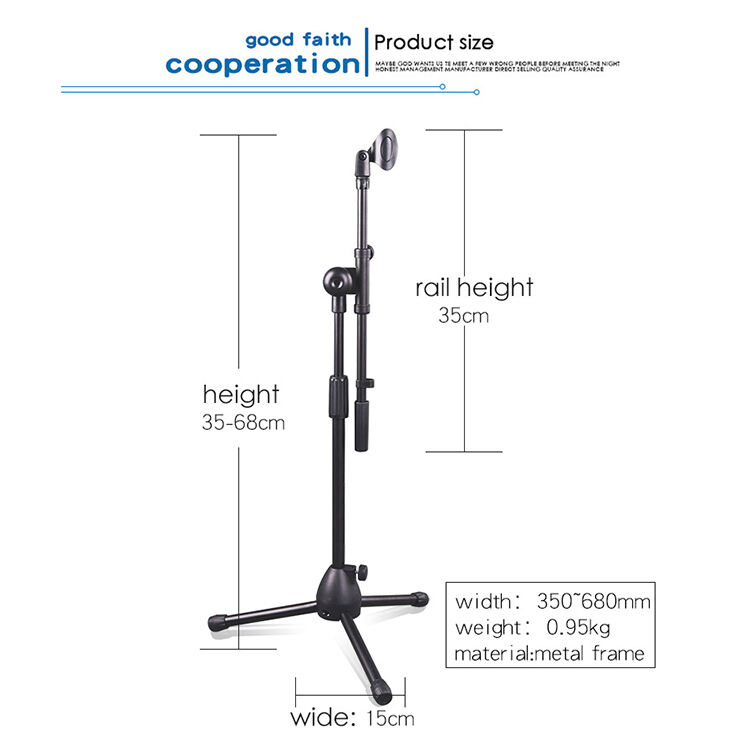 Wholesale Standard Floor Microphone Stand Extender Microphone Tripod Stand Flexible Stand details