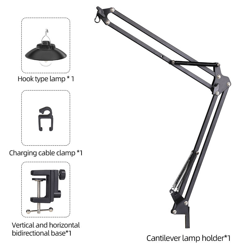 High Quality Office Desk Lamp Work Table Lamp Holder Long Metal Swing Arm Desk Lamp Stand factory