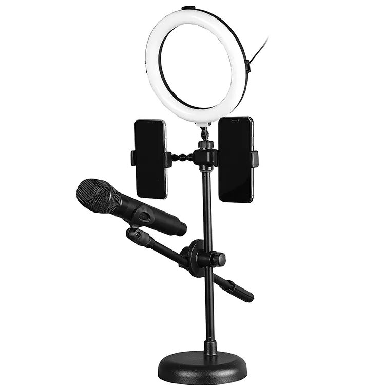 Manufacturer Round Bottom Fill Light Telescopic Angle Adjustable Tripod Ring Light Led Live Stand Holder Phone Holder