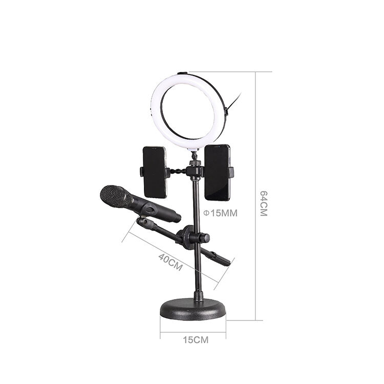 Manufacturer Round Bottom Fill Light Telescopic Angle Adjustable Tripod Ring Light Led Live Stand Holder Phone Holder manufacture