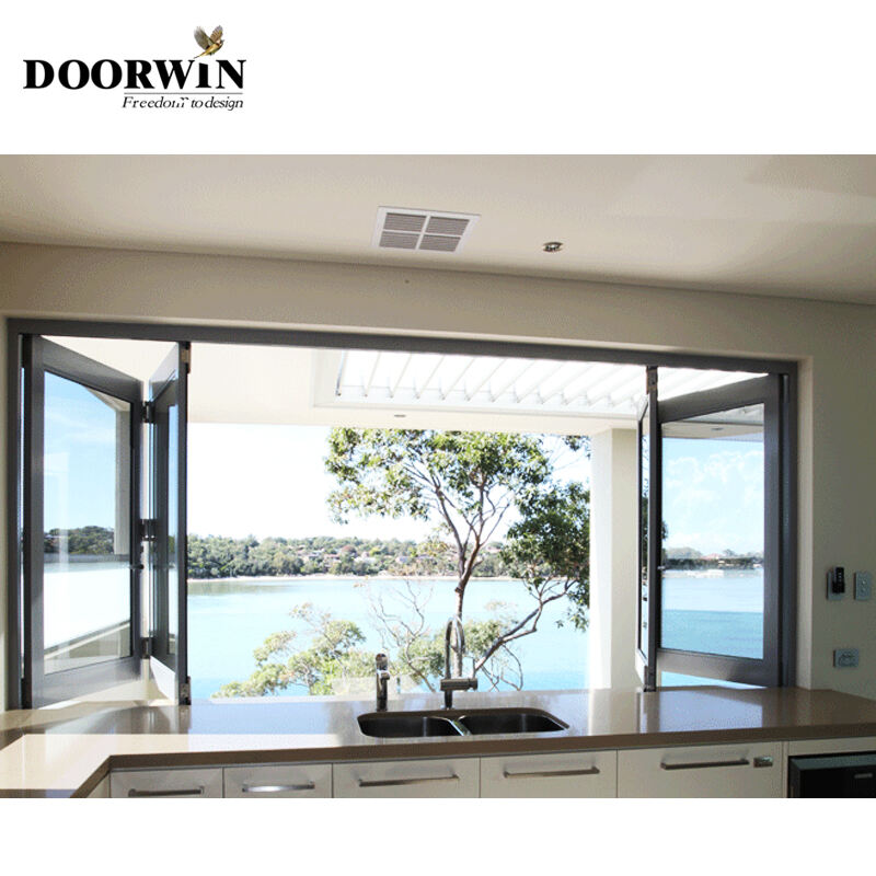 Doorwin Window For Canada&Usa Market Customized Style And Size Powder Coated Balcony Folding Bifold Windows supplier