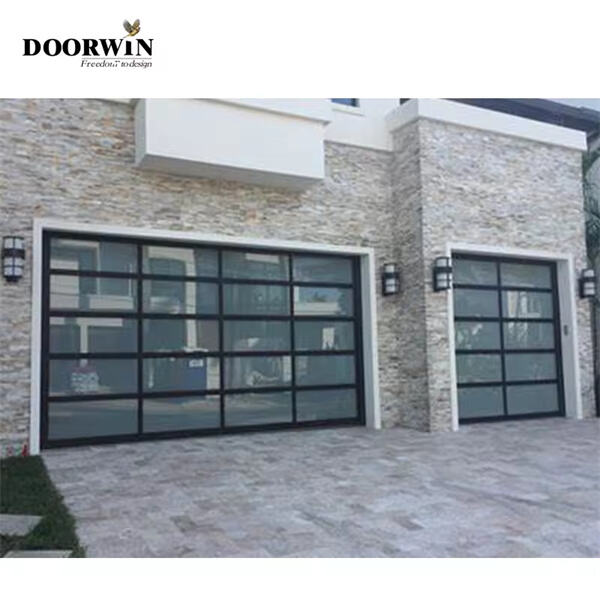 Double aluminium garage doors