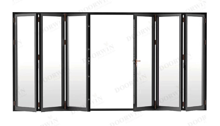 Doorwin Modern Waterproof Insulated Exterior Thermally Broken Aluminum Multi-panel Door Heavy Duty BI Folding Doors for House factory