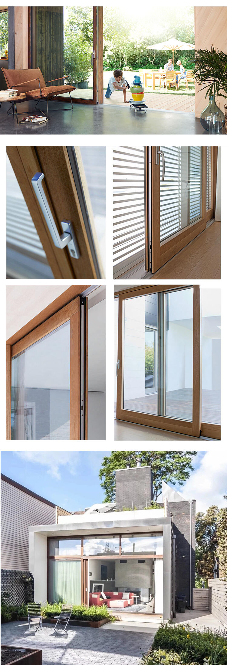 Verified Pro Doorwin Wood Frame Double Glass Safety Heavy Duty Multi Panel Lift and Sliding Doors Patio Door factory