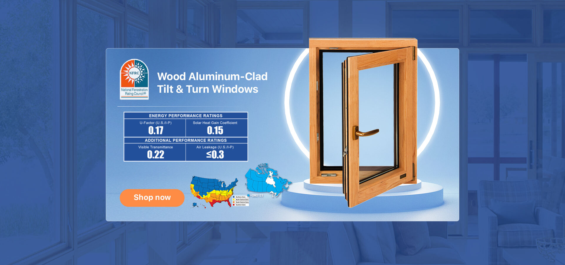 NFRC CE Certified Aluminum Windows Wind Pressure Resistance Sound Proof Aluminum Clad Wood Tilt And Turn Widnows supplier