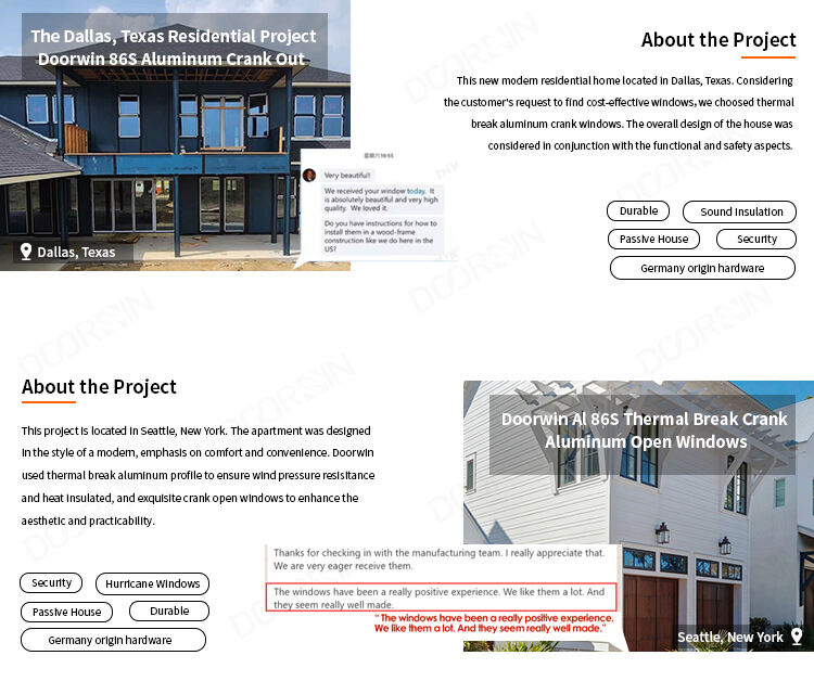 NFRC Certified Custom Double Glazed Windows Windproof Thermal Break Aluminum Frames Casement Windows manufacture