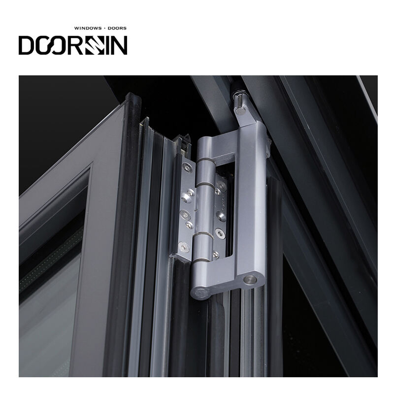 Doorwin Most Popular thermal break aluminum doors sound proof double glazed heavy duty multi panel bi folding doors manufacture