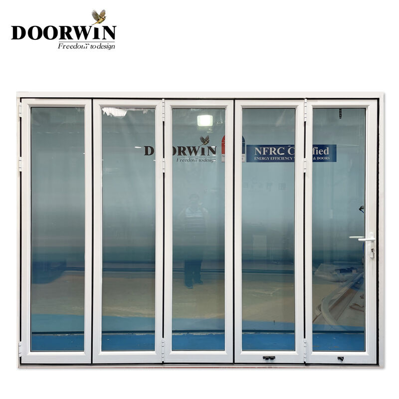 Customized Modern Design Multi Panel Glass Doors Heat Insulated Security Heavy Duty Aluminum Exterior Bi Fold Doors supplier