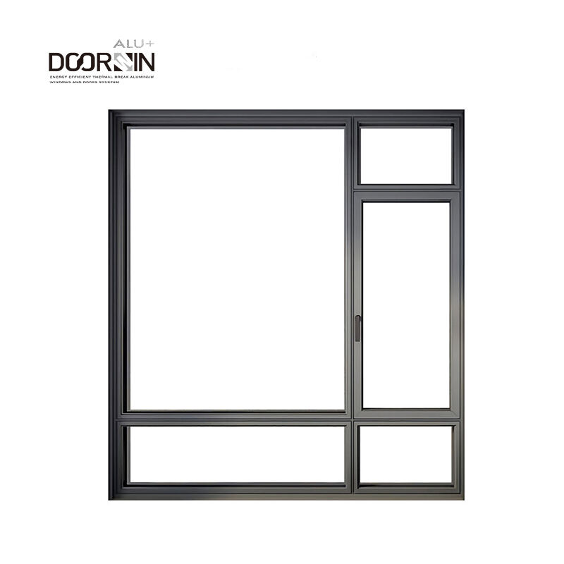 Hurricane Proof Residential Narrow Frame Aluminum Windows Big View Save Energy Slim Frame Tilt And Turn Windows manufacture