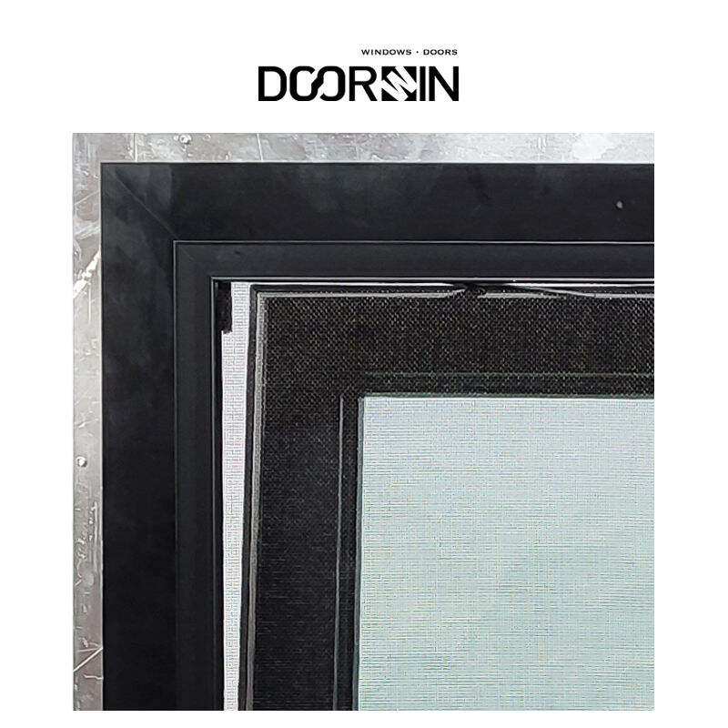 Doorwin Manufacturer Good Price Modern Tempered Glass Hurricane Impact Black French Aluminum Double Casement Windows For Villa factory