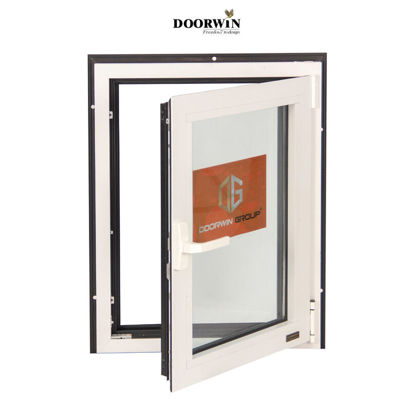 10 DAYS fast shipping  hot sale rain proof Low-E tempered glass thermal break aluminium tilt turn window details