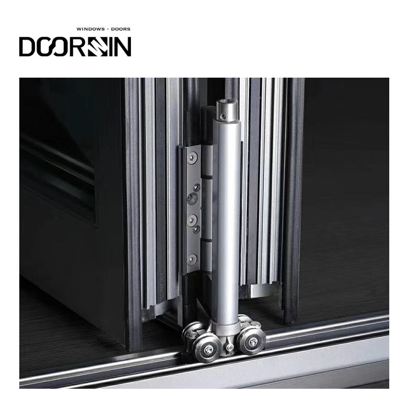 Doorwin Most Popular thermal break aluminum doors sound proof double glazed heavy duty multi panel bi folding doors details