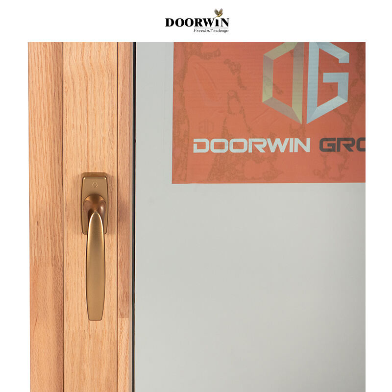 Doorwin Wholesale Latest Design Aluminum Wood Two Way Open Tilt Turn Double Glazed Casement Window details