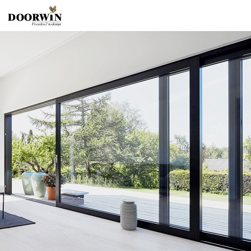 Doorwin Großhandelspreis Modernes Design Pulverbeschichteter Aluminiumrahmen Terrassentür Aluminium Doppelglas Schiebetür Lieferant