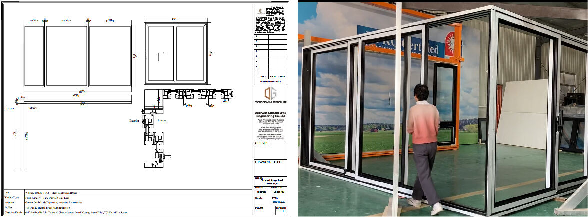 Doorwin Großhandelspreis Modernes Design Pulverbeschichteter Aluminiumrahmen Terrassentür Aluminium Doppelglas Schiebetür Lieferant