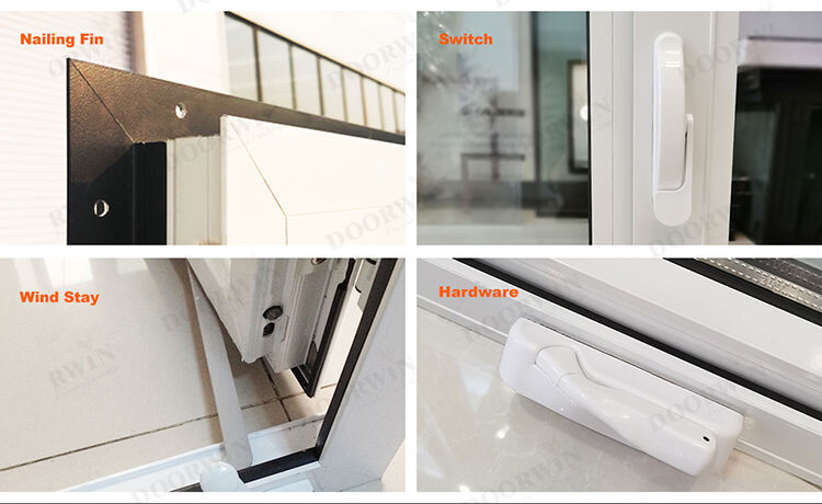 NFRC Certified Custom Double Glazed Windows Windproof Thermal Break Aluminum Frames Casement Windows details