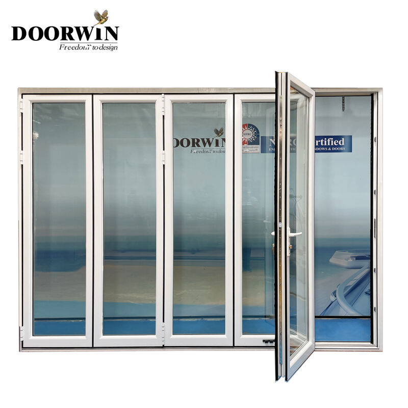 Customized Modern Design Multi Panel Glass Doors Heat Insulated Security Heavy Duty Aluminum Exterior Bi Fold Doors factory