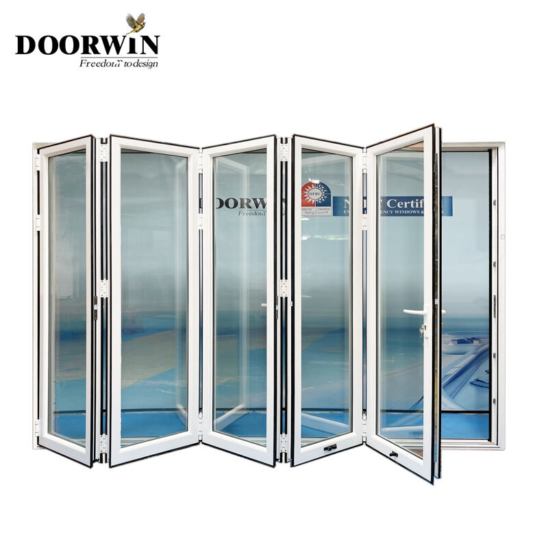 Customized Modern Design Multi Panel Glass Doors Heat Insulated Security Heavy Duty Aluminum Exterior Bi Fold Doors manufacture