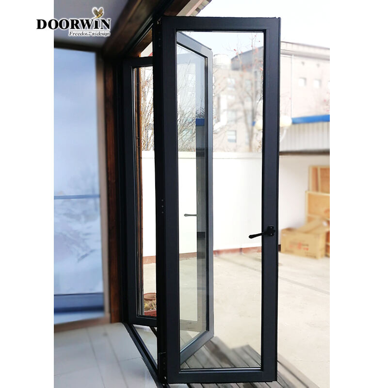 Doorwin Modern Waterproof Insulated Exterior Thermally Broken Aluminum Multi-panel Door Heavy Duty BI Folding Doors for House details