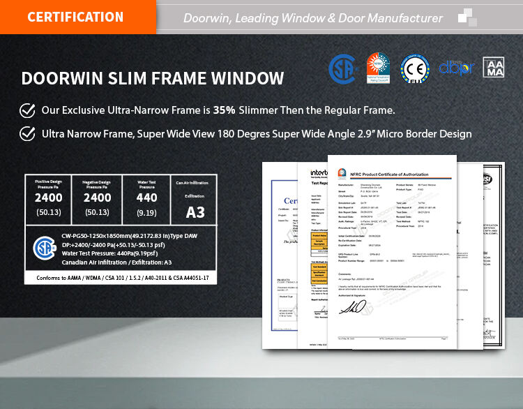 Hurricane Proof Residential Narrow Frame Aluminum Windows Big View Save Energy Slim Frame Tilt And Turn Windows factory