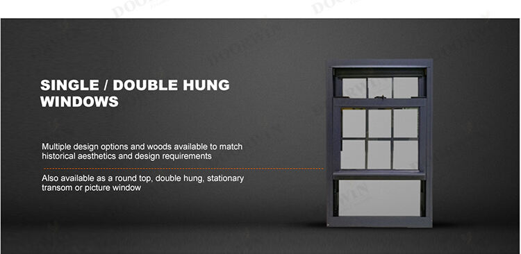 Factory Direct Sales American Standard Grids Design High Quality Single Double Hung  Aluminum Windows supplier