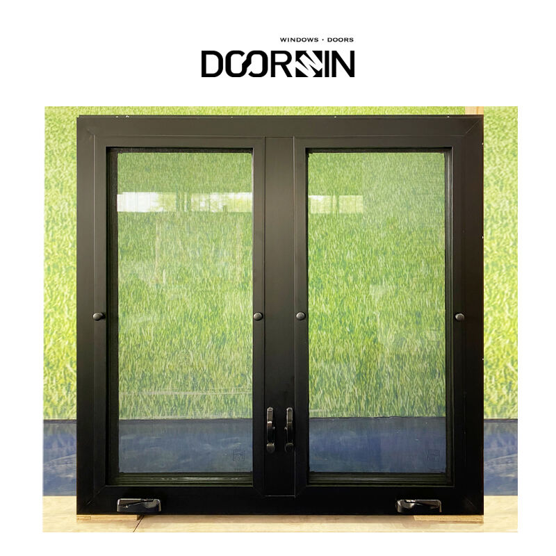 NFRC Certified Custom Double Glazed Windows Windproof Thermal Break Aluminum Frames Casement Windows manufacture