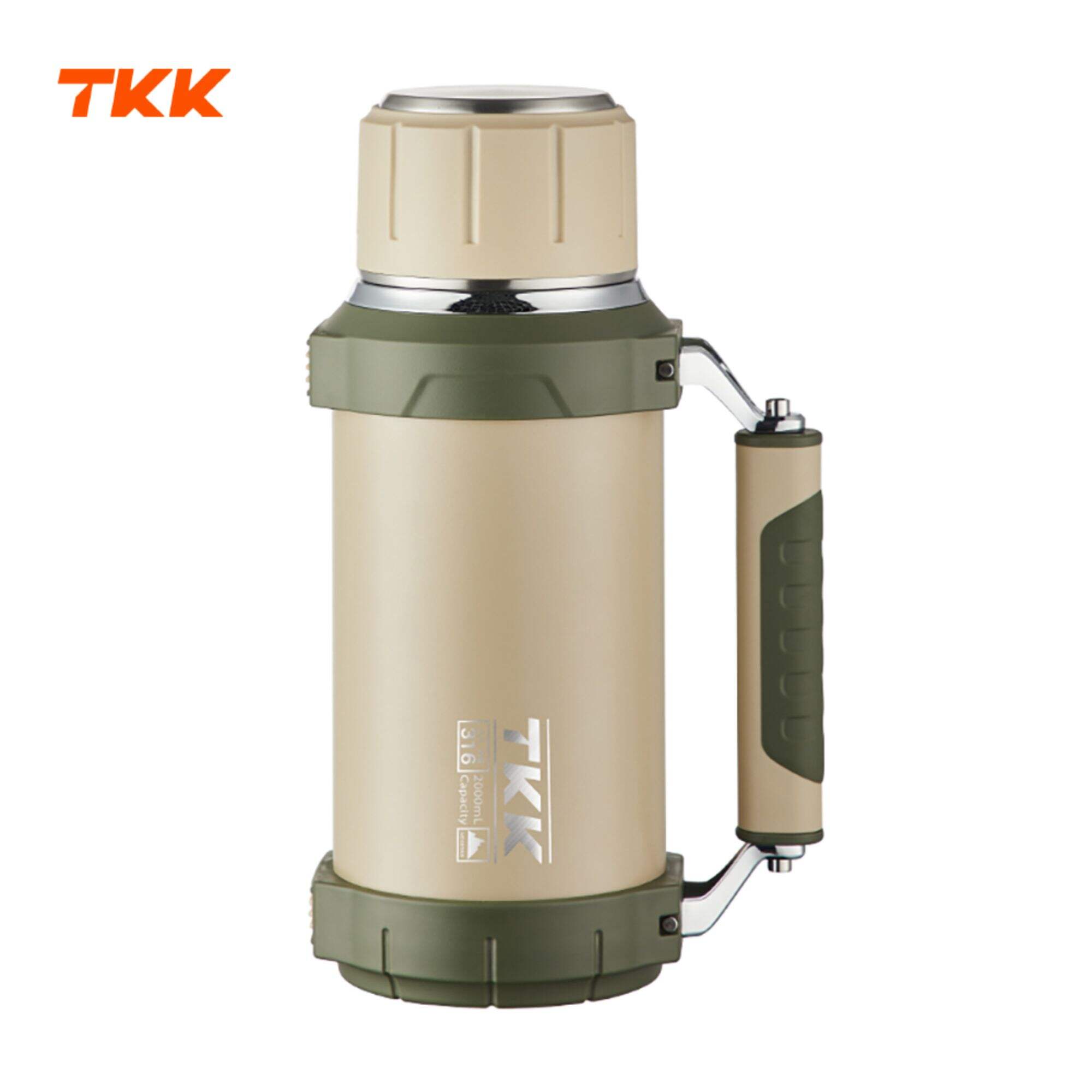 Large Coffee Thermos for Hot Drinks Stainless Steel Thermos 2QT 64oz Vacuum Insulated Bottle With Cup Handle Keeps Liquids Hot And Cold For Up To 24 For Outdoor Gathering Camping