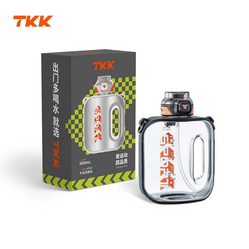 TKK 1000ml/1600ml/2000ml Büyük Kapasiteli Plastik Su Şişesi Sürahisi Saman ile Bulaşık Makinesinde Yıkanabilir BPA Ücretsiz Tritan Spor Salonu Yoga Seyahat Kamp için Açık Hava