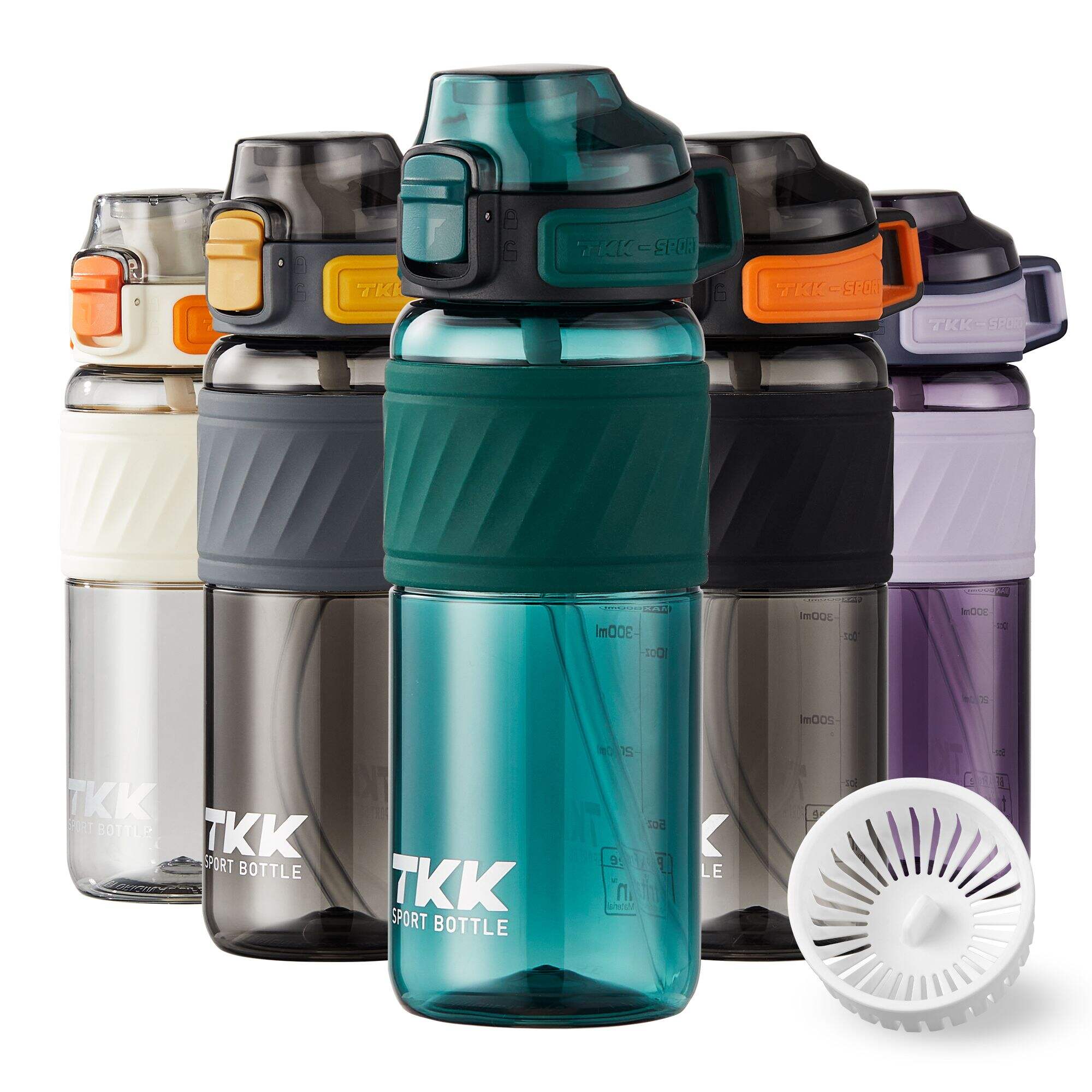 زجاجة مياه بلاستيكية TKK سعة 16 أونصة/20 أونصة مع قش للأطفال، زجاجة مياه للمدرسة، آمنة للاستخدام في غسالة الأطباق، خالية من مادة BPA، تريتان مانعة للتسرب، رياضية في الهواء الطلق، غطاء مفتوح قابل للقفل