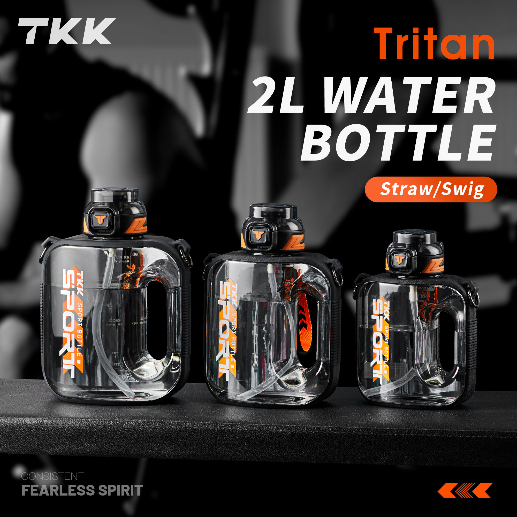 Half gallon Tritan sports water bottle