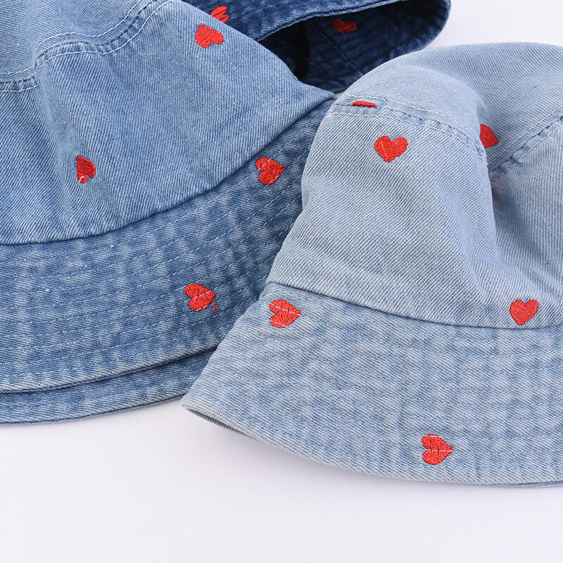 Cowboy bucket hat fashion foldable washed and embroidered cowboy hat cute wide-brimmed sun hat factory