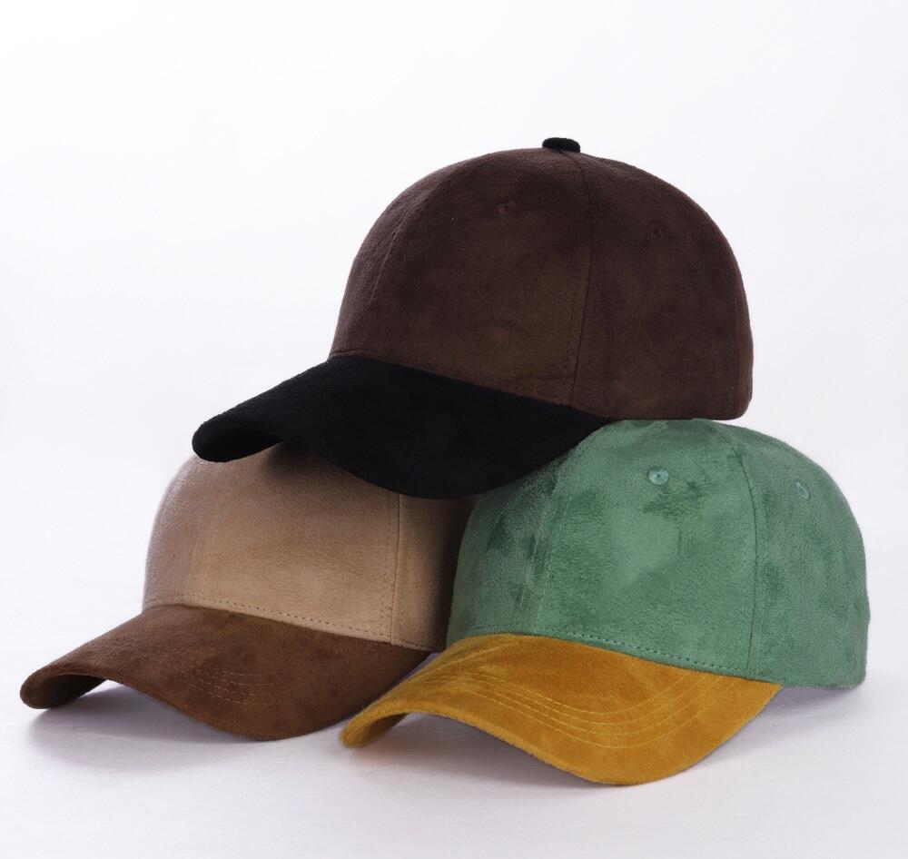 product hot sale 100 cotton patchwork washed sports cap suede material 6 panel outdoor fashion baseball cap-3