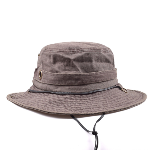 100% Cotton Boonie Fishing Bucket Men Safari Summer String Hat Cap supplier