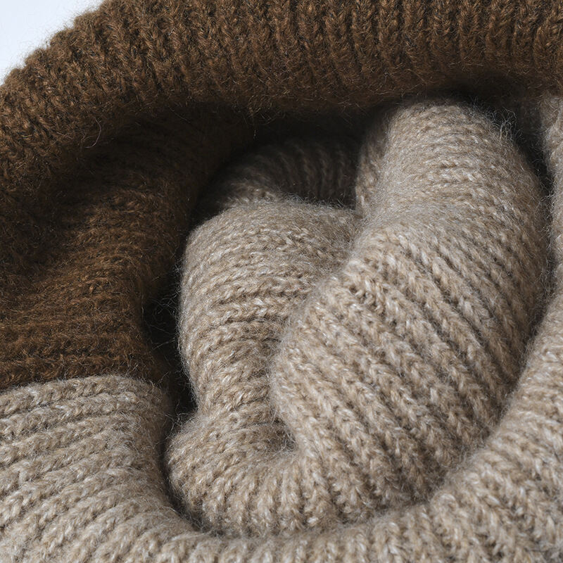 Winter Warm Wholesale Knitted Wool Beanie Hat Cuff Knit Beanie Cap supplier