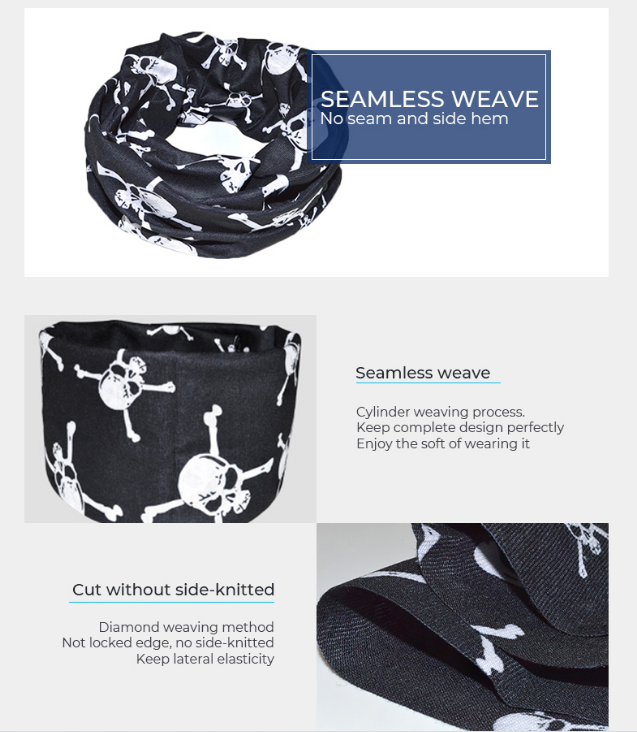 Face Cover Elastic Tube Bandana UV Protection Biker  Scarf balaclava face mask cap details