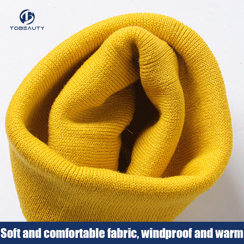 Wholesale Solid Color Warm Winter Hat Custom Logo Woven Label Thick Knitted Beanie for women men manufacture