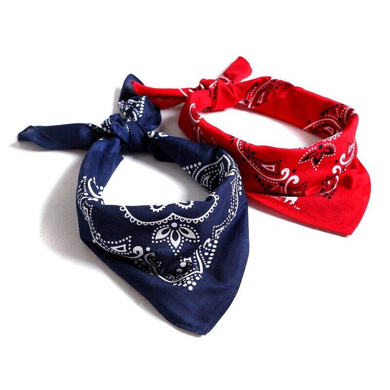 100% cotton water print touch soft Bandanas Multipurpose Square Handkerchiefs Headbands blue bandana supplier