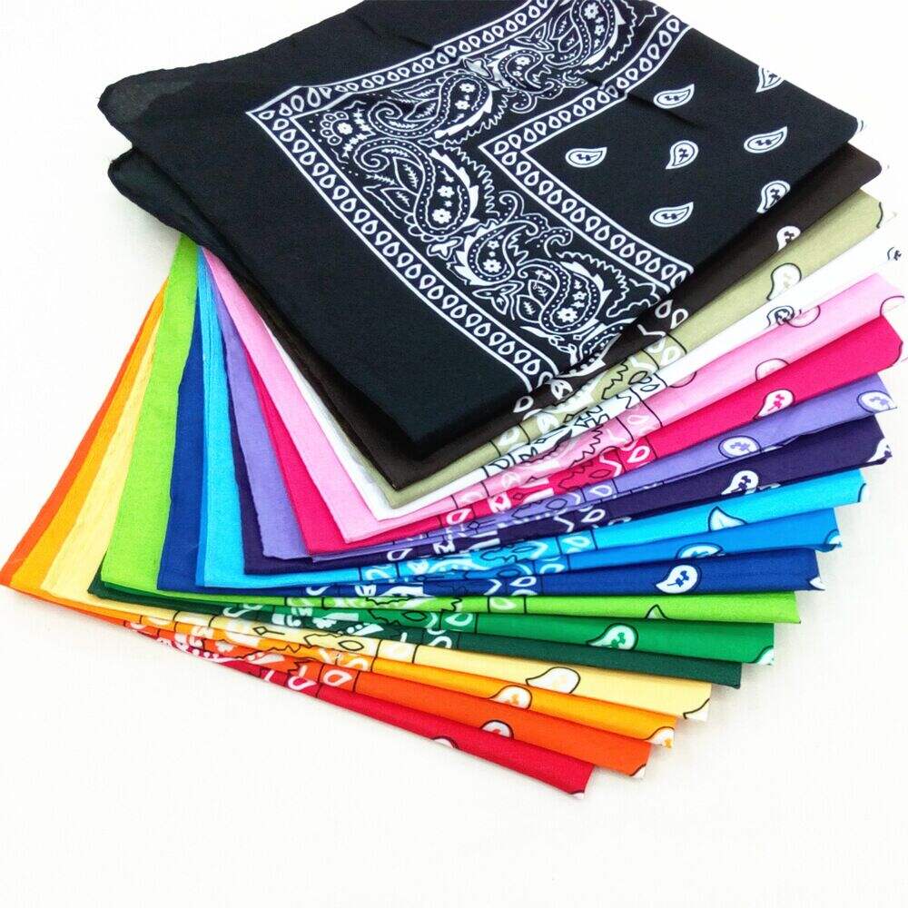 100% cotton water print touch soft Bandanas Multipurpose Square Handkerchiefs Headbands blue bandana factory