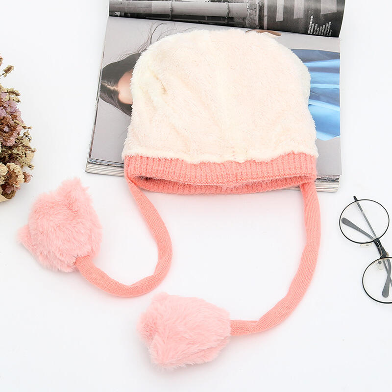 product rabbit moving ears winter beanie hats warm soft lovely knit animal hat hand knit pikachu beanie kids knit animal pikachu hat-4