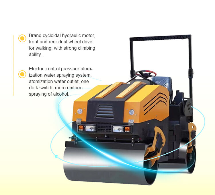 mini compactor atomized water spray hydraulic pump walk behind handheld single wheel road roller manufacture