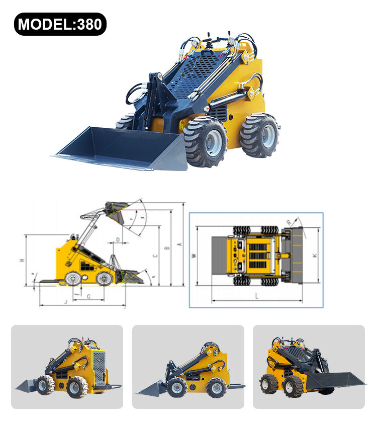 fast delivery diesel wheel skidsteer attachments micro multi-function wheel skid steer loader for sale factory