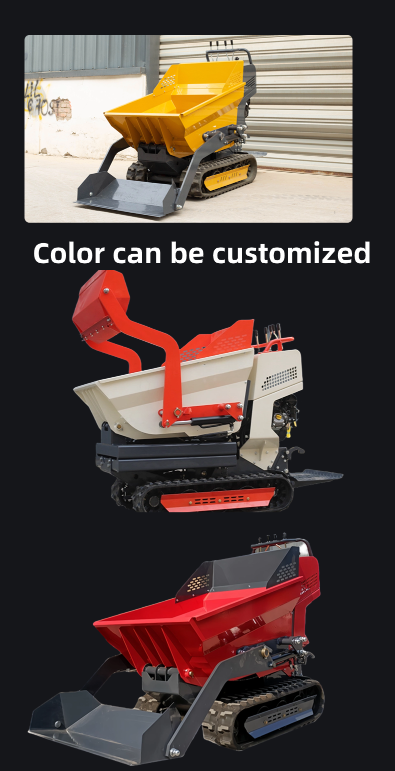 Multifunction skid steer shandong Crawler  mini dumper  Fully hydraulic walk-behind dump truck  with cheap price factory